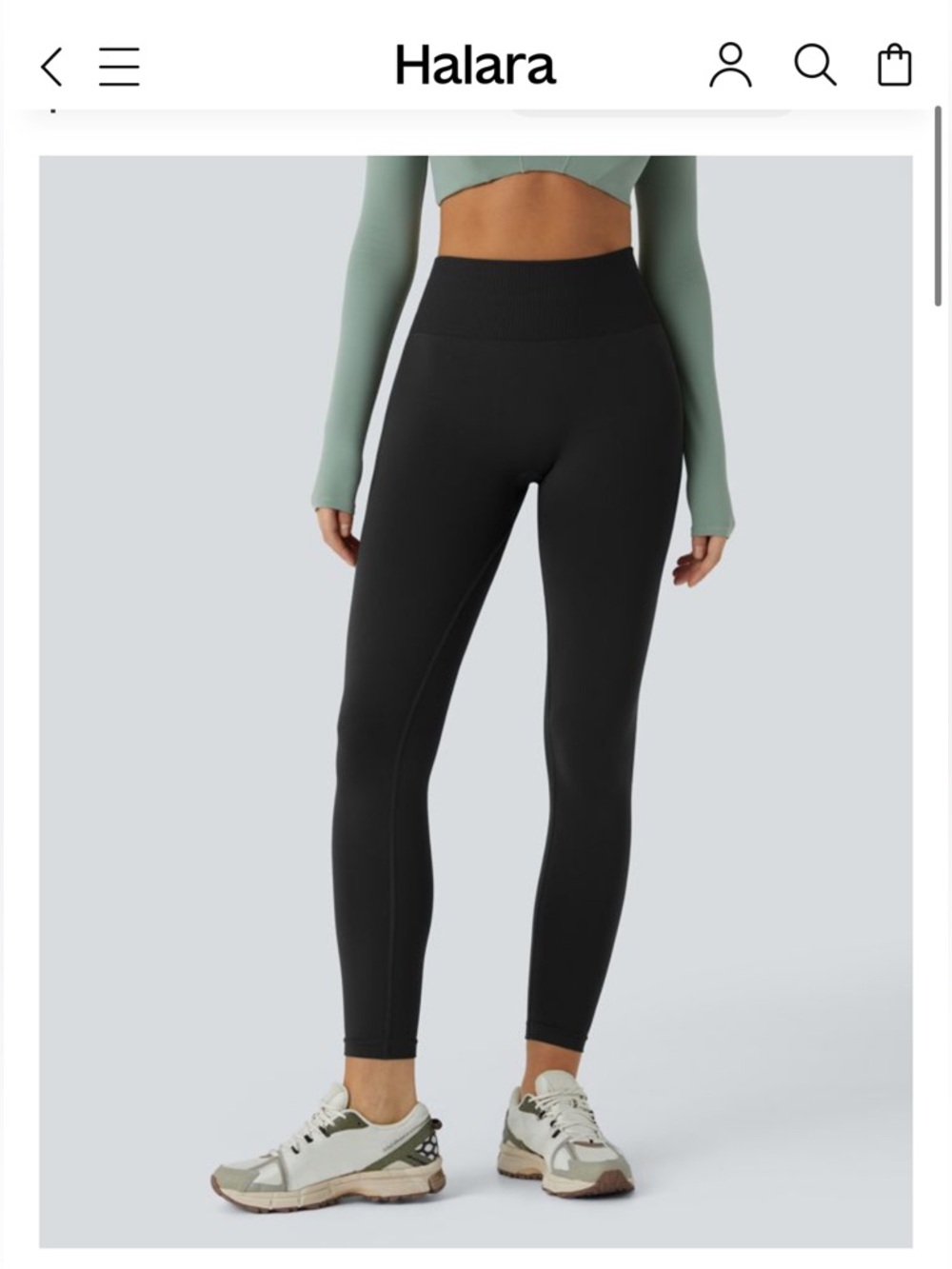Halara Black Legging OneForm Seamless Flow Mid Rise Butt Tummy Control NWT